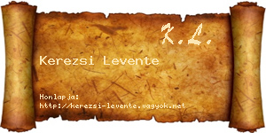 Kerezsi Levente névjegykártya